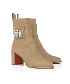 Christian Louboutin Booty Lock 70 Boots Beige 1250326F486