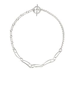 Hermes Chaine Dancre Punk Necklace Silver H121205B 00Sh