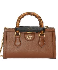 Gucci Diana Small Shoulder Bag Brown Leather 25cm 735153 DJ24T 2548