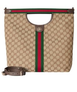 Gucci Giglio large tote bag Beige and Brown GG canvas 36Cm 865452 FAFZE 9871