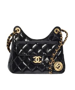 Alternative view of Chanel Small Hobo Bag Gold Black 20cm AS3710 B09746 94305