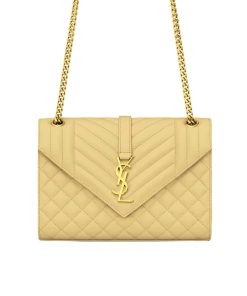 Alternative view of Saint Laurent Envelope Medium In Quilted Grain De Poudre Embossed Leather Bag Beige 24Cm 600185BOW912721