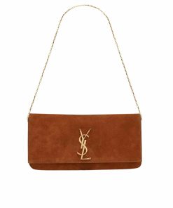 Saint Laurent Reversible Kate Medium In Suede Brown 22Cm 5538041S78W7761
