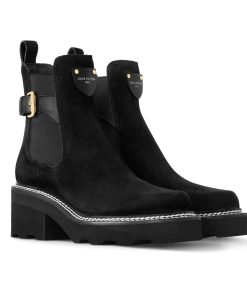 Alternative view of Louis Vuitton Lv Beaubourg Ankle Boot Suede In Black 1Ackcj