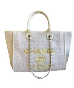 Alternative view of Chanel Deauville Large Tote Shopping Bag White 38Cm