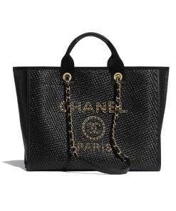 Chanel Deauville Large Shopping Bag Black 39Cm