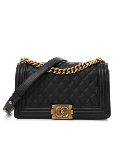 Alternative view of Chanel Medium Boy Bag Black Gold Hardware 25Cm
