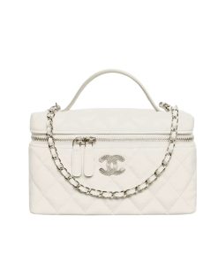 Alternative view of Chanel Classic Vanity With Chain In Grained Shiny White 19Cm Ap4414 B18713 Naauh