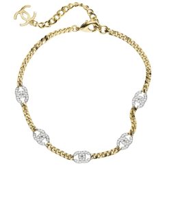 Alternative view of Chanel Choker Metals And Stone Grains Gold Silver And Transparent Ab6444 B06011 Nc835