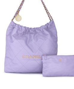 Chanel 22 Medium Handbag Purple 35Cm