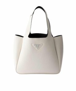 Alternative view of Prada Small Leather Tote Bag White 24Cm 1Bg335 2Dkv F0Qo3 V Onm