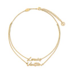 Alternative view of Louis Vuitton Lv Script Necklace Gold M03263