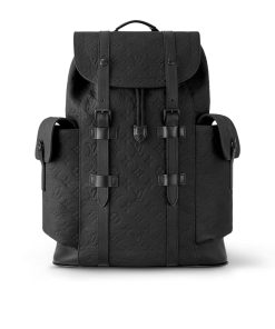 Louis Vuitton Christopher MM Backpack Monogram Taurillon Leather Black 45Cm M55699