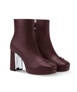 Louis Vuitton Swing Platform Ankle Boot Bordeaux Red 1Aifo7