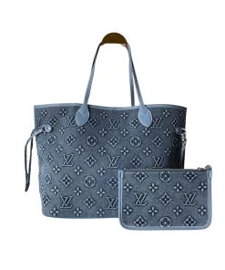 Alternative view of Louis Vuitton Neverfull MM Bag Monogram Denim Blue 32Cm
