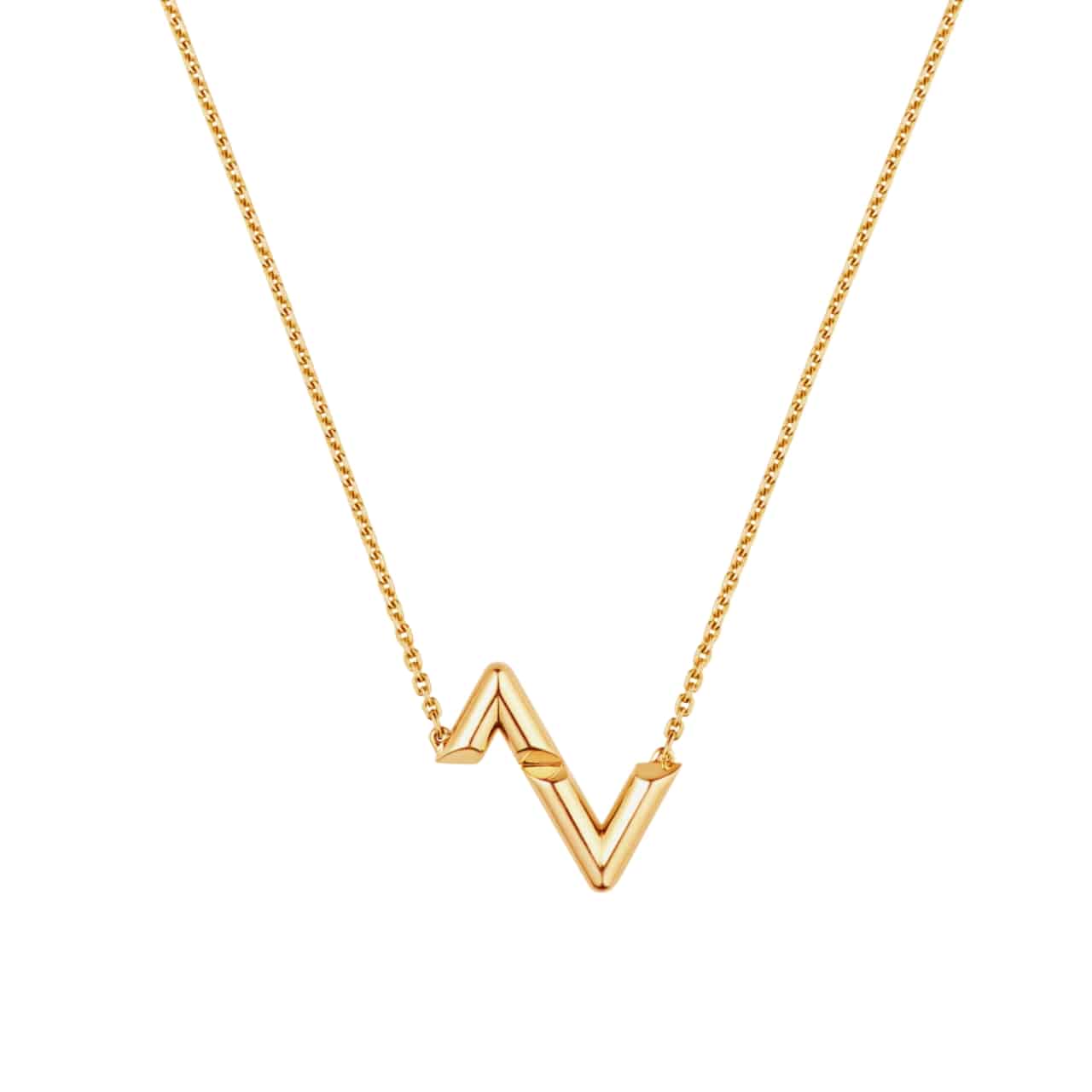 Louis Vuitton Volt Upside Down Pendant Yellow Gold Necklace Q93868