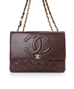 Alternative view of Chanel Vintage Flap Bag Burgundy 22Cm