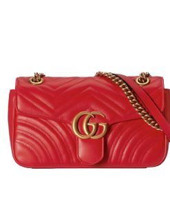 Alternative view of Gucci Gg Marmont Medium Shoulder Bag Red 26Cm 443496 Aabzc 6832
