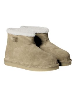 Miumiu Suede And Shearling Booties Desert Beige 5T515E Z0G F0F24 F Zf15