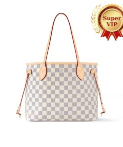[Super Vip 1:1] Louis Vuitton Neverfull PM Damier Azur Pink 29Cm