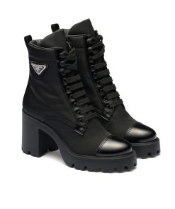 Prada Re Nylon And Leather Booties Black 1T239N 3Lfu F0002 F 085