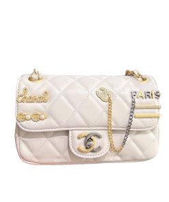 Chanel 22C Quilted Lucky Charm White 20Cm