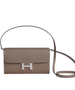 Hermes Constance Long To Go Wallet Gray 20Cm H080125Ck18