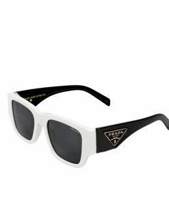 Prada Rectangle Sunglasses Black And White