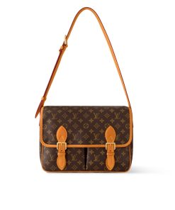 Louis Vuitton Satchel Messenger Monogram Brown 35Cm M14723