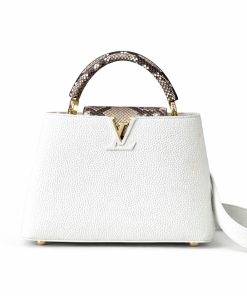 Alternative view of Louis Vuitton Capucines BB White And Python Trim 27cm
