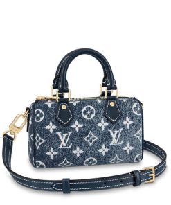 Alternative view of Louis Vuitton Nano Speedy Denim Blue 17Cm M81168