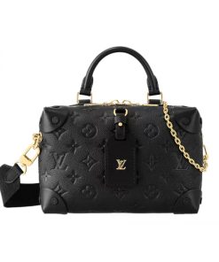 Louis Vuitton Petite Malle Souple Monogram Bag Black 20Cm M45393