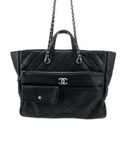 Alternative view of Chanel 20C Ultra Pocket Tote Bag Quilted Black Leather 37Cm As1300 90123316
