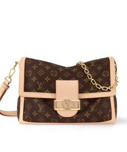 Louis Vuitton Dauphine Soft GM Bag Monogram Canvas Brown 28Cm M47149