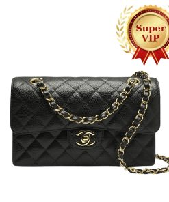Alternative view of [Super Vip 1:1] Chanel Medium Classic Handbag Grained And Gold Tone Metal Black 25Cm A01113 Y01864 C3906