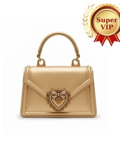 [Super Vip 1:1] Dolce Gabbana Small Devotion Bag In Nappa Mordore Leather Gold 19Cm BB6711A101687503