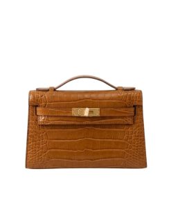 Hermès Kelly Pochette Mississippi Tabac Camel 22cm