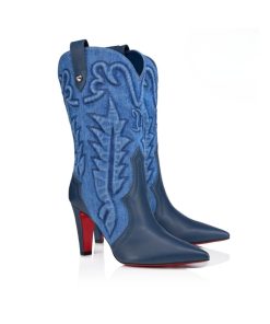 Alternative view of Christian Louboutin Santiabooty 85 Boots Denim Blue 32404636603