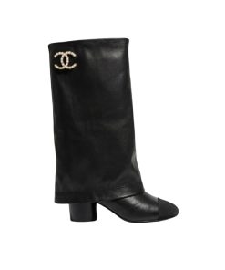 Alternative view of Chanel High Boots Leather And Grosgrain Black