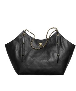 Alternative view of Chanel Shopping Bag And Gold Tone Metal Black 33Cm AS5463 B20565 94305