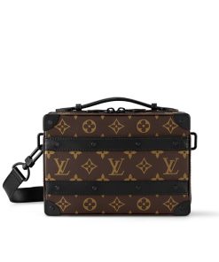 Louis Vuitton Handle Soft Trunk Macassar Monogram Black 21Cm M45935