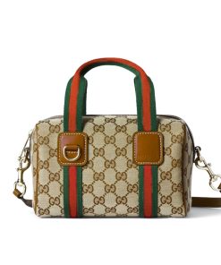 Alternative view of Gucci Mini GG Handbag Beige And Brown GG Canvas 20Cm 859975 FAFWX 9870