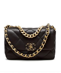 Alternative view of Chanel 19 Handbag Shiny Gold And Silver Tone Black 26Cm AS1160 B04852 94305