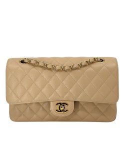 Chanel Medium Classic Double Flap Bag Beige 25Cm A01113 Y04059 NZG77