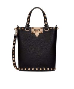 Valentino Rockstud Crossbody Pouch In Grainy Black 16Cm 5W2P0W31Vsh 0No