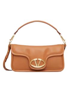 Alternative view of Valentino Garavani Vlogo 1960 Nappa Leather Shoulder Bag Brown 28Cm