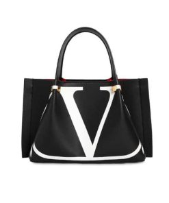 Alternative view of Valentino Garavani Vlogo Escape Calf Leather Tote Bag In Black 38Cm