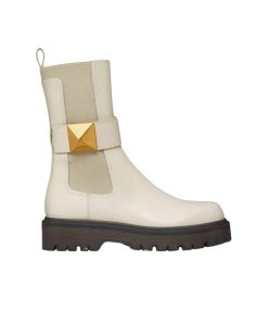 Alternative view of Valentino Garavani One Stud Beatle Boot In Calfskin Light Ivory 2W2S0Fy1Kum I16