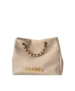 Alternative view of Chanel Tote Bag With Chain Beige 40Cm