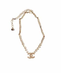 Alternative view of Chanel Women’S Pearl Necklace And Gold Metal